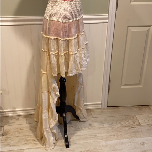 Sunday Tropez Cotton/Silk High Low Ruffle Skirt 💋 - Picture 9 of 12